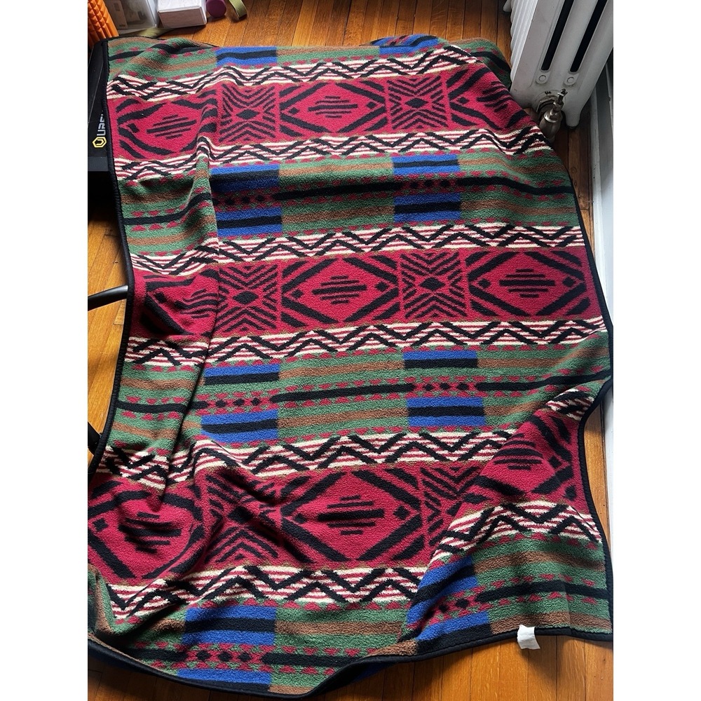 San Marcos Throw Blanket Southwestern Aztec Reversible Colorful 58 X 76" Beauty!